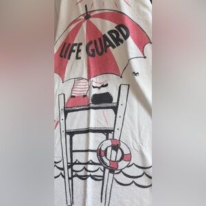 Vintage Beach Towel MCM Pop Art Beach Towel 60s Lord Gay Red and White